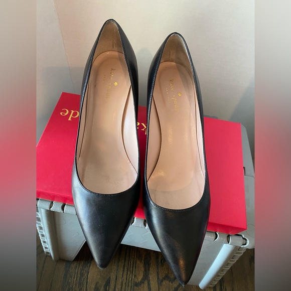 Kate Spade Julissa block Heel shoes Black/Napa size 9M - Picture 2 of 6